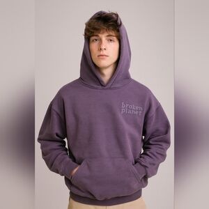 Broken Planet Basics Hoodie In Purple